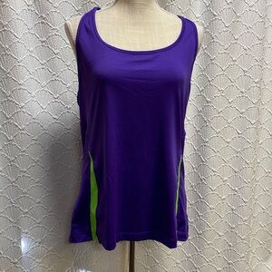 Xersion Women's Purple and Green Tank Top